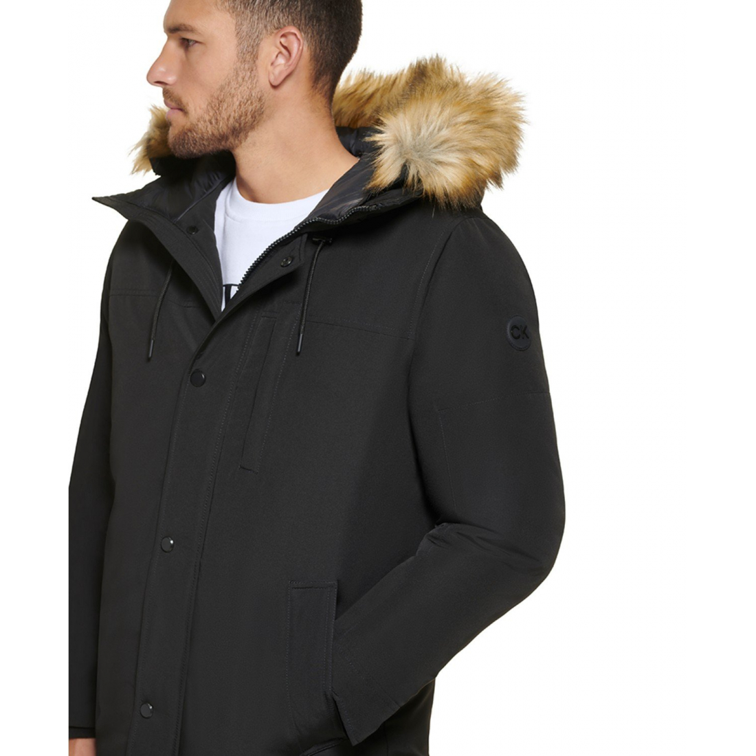 Herren's 'Long Parka with Faux-Fur Lined Hood' Jacke
