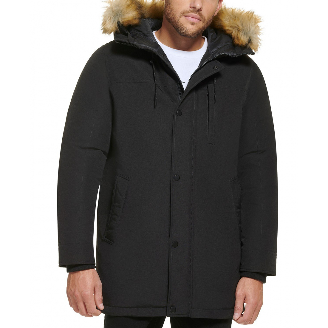 Herren's 'Long Parka with Faux-Fur Lined Hood' Jacke