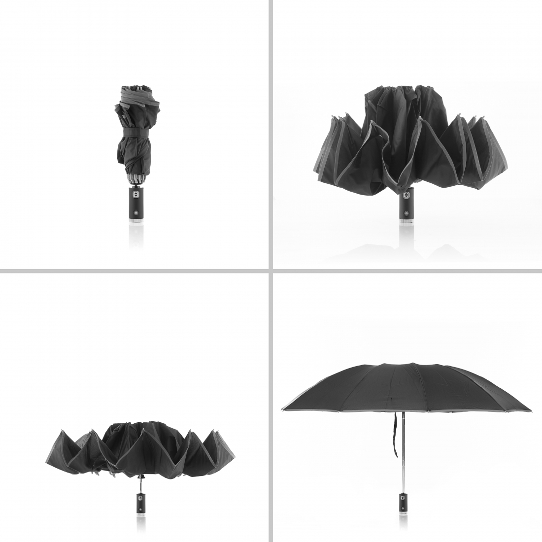 Folbrella Regenschirm mit umgekehrter Faltung und LED
