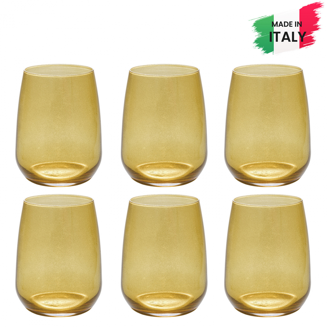 'Glitter' Water Glass Set - 350 ml, 6 Pieces