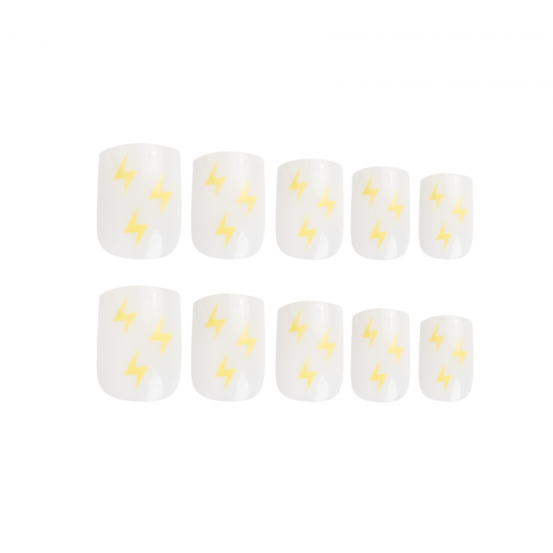 Faux Ongles 'Square Lightning Bolt' -24 Pièces