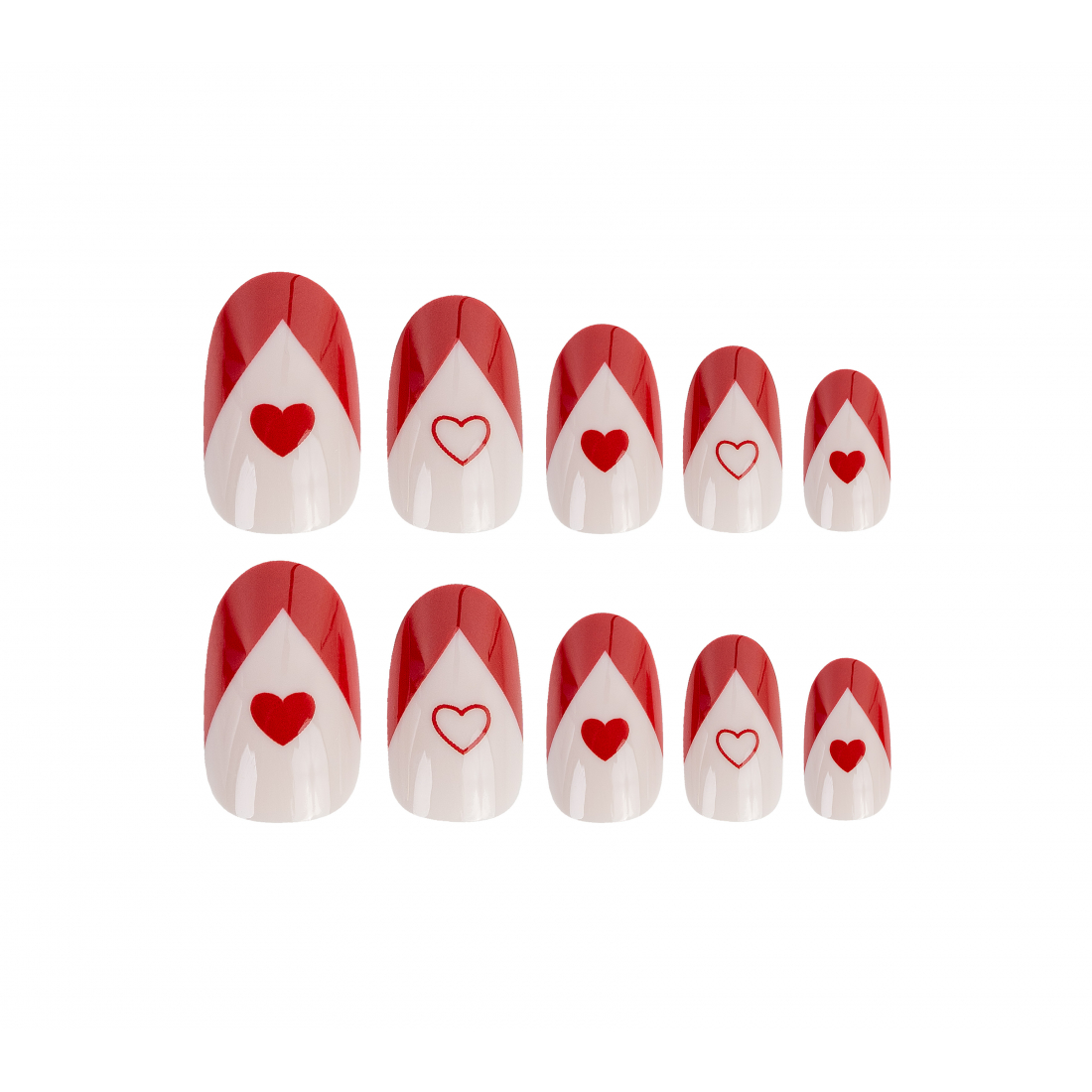 Faux Ongles 'Valentines Oval Cupid' -24 Pièces