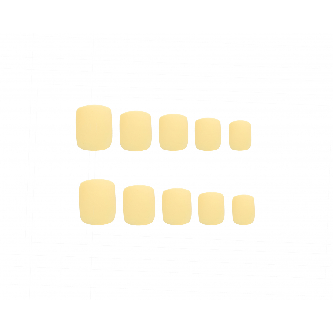 Faux Ongles 'Matte Pastel Yellow Square' -24 Pièces