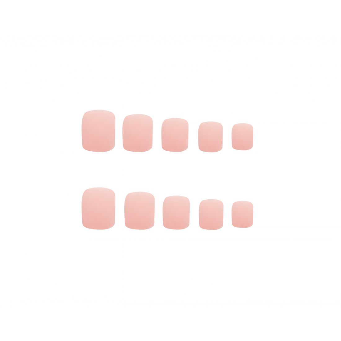 Faux Ongles 'Matte Pastel Pink Square' -24 Pièces