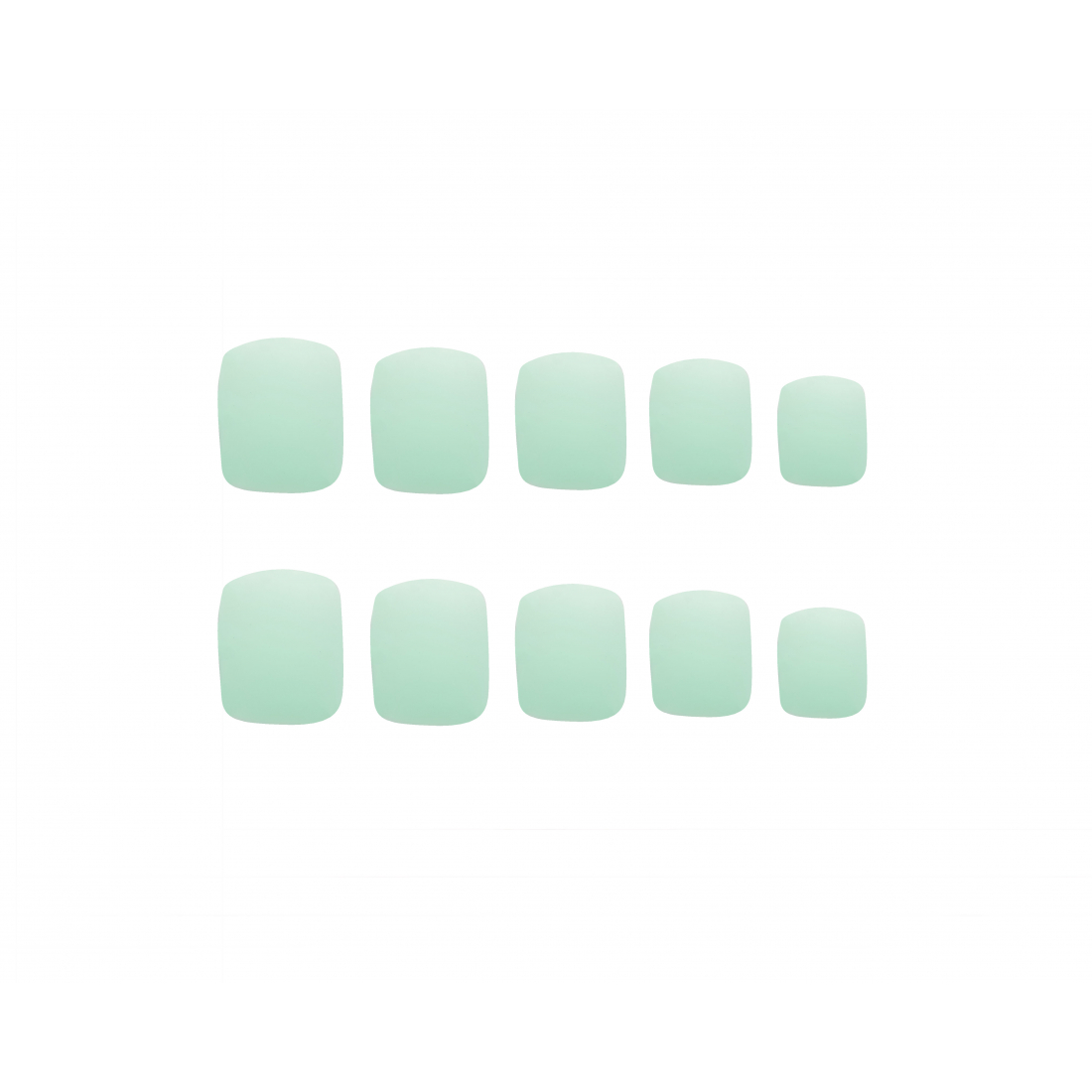 Faux Ongles 'Matte Pastel Mint Green Square' -24 Pièces