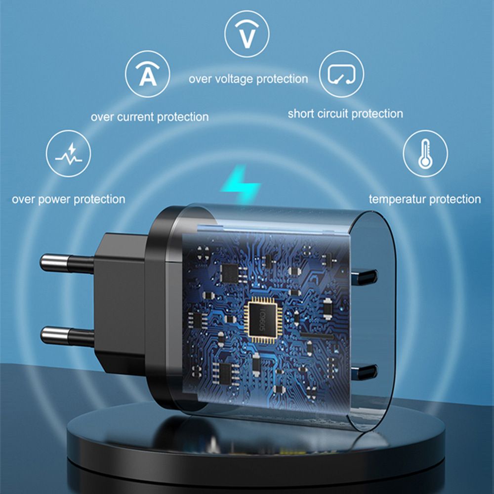 Dual-Port-USB-C-Reiseadapter (20 W) – Schwarz