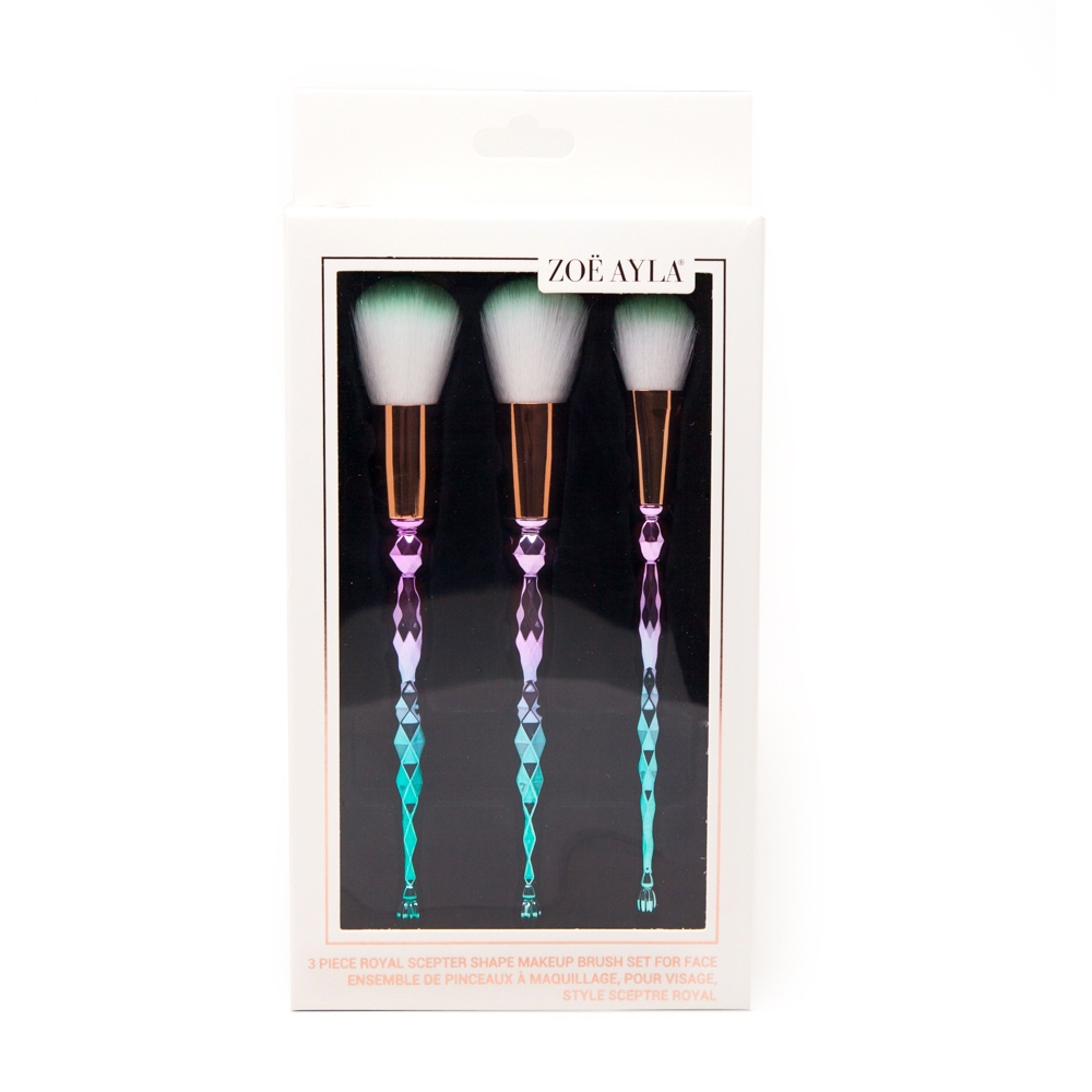 Set de pinceaux de maquillage 'Royal Scepter Shape' - 3 Pièces