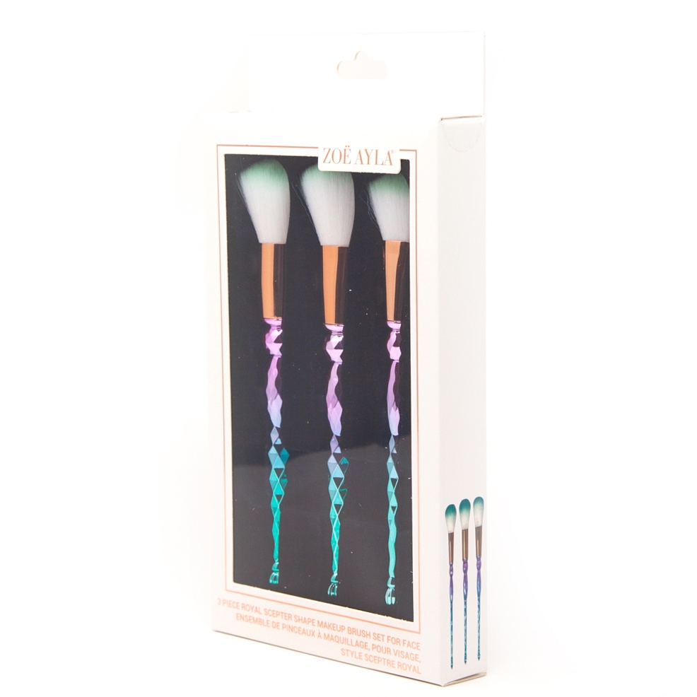 Set de pinceaux de maquillage 'Royal Scepter Shape' - 3 Pièces