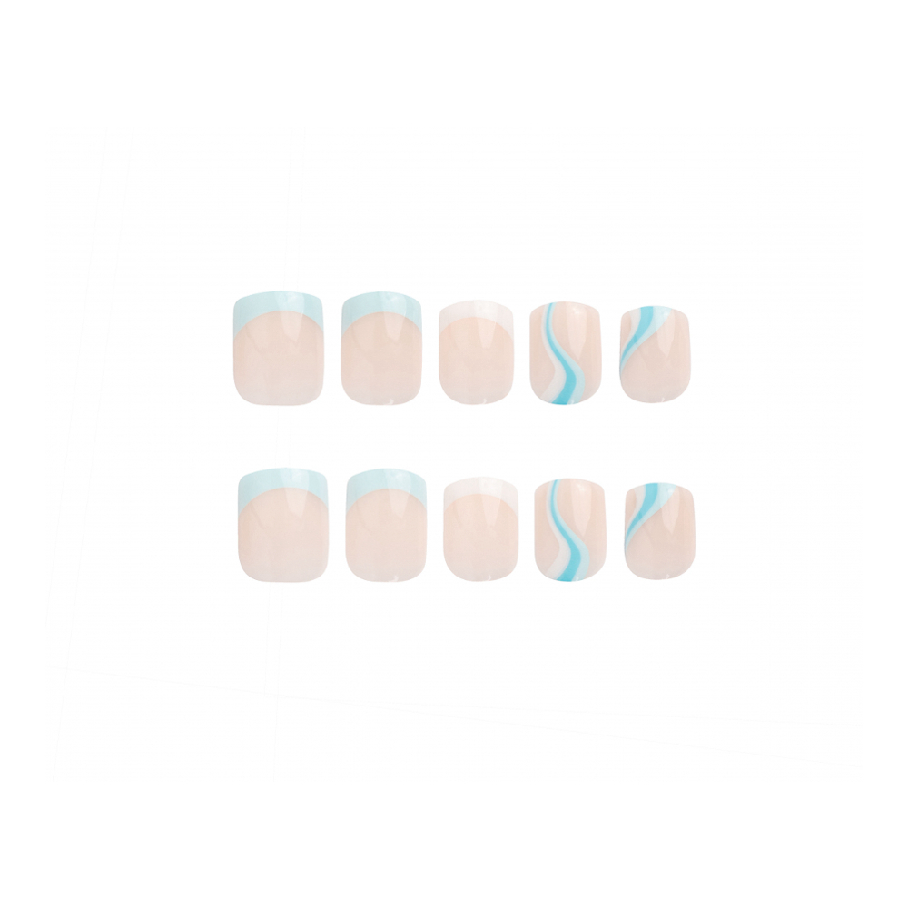 Faux Ongles 'Blued Up Square' -24 Pièces