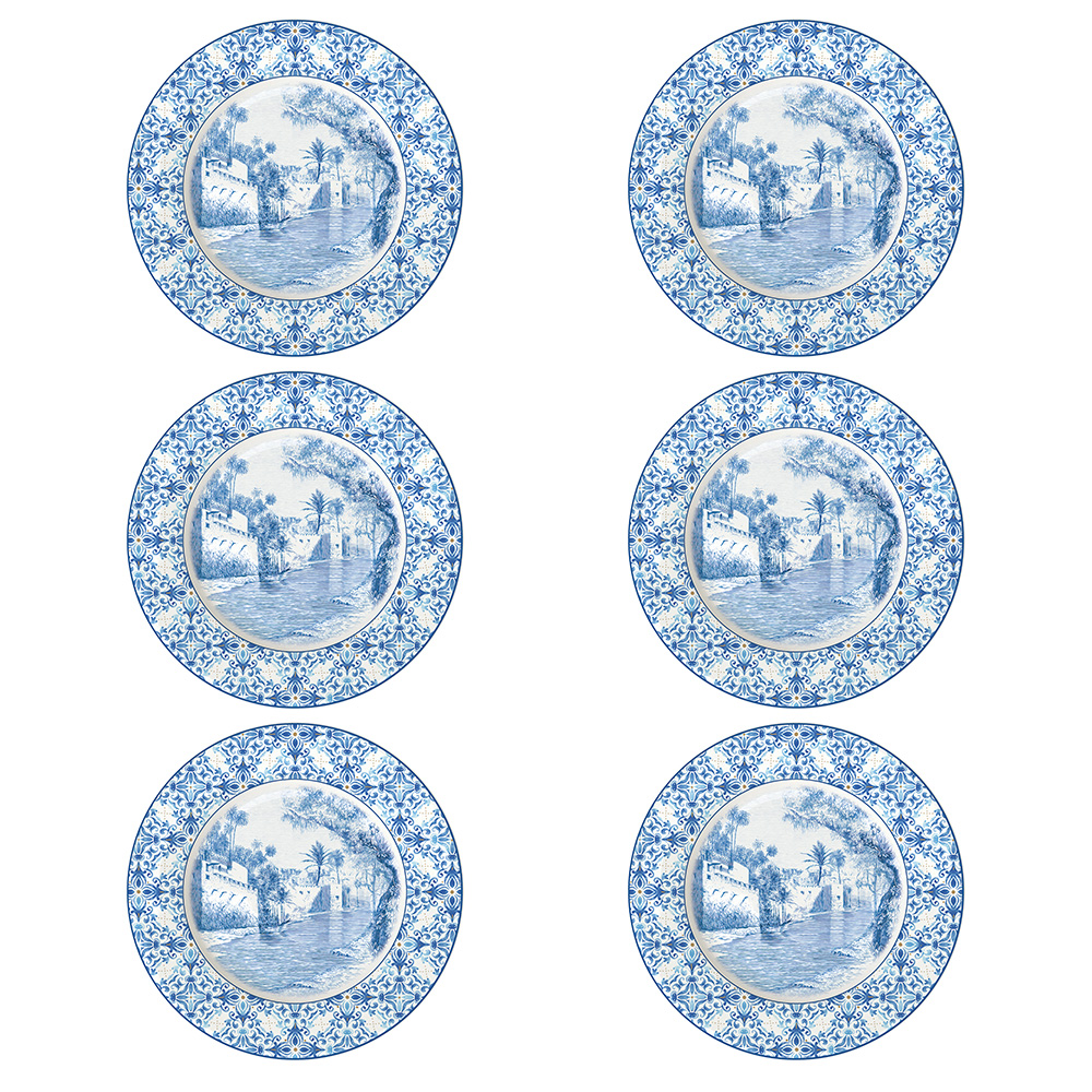 Set 6 Porcelain Side Plate Ø 19 cm Indigo Vers.C