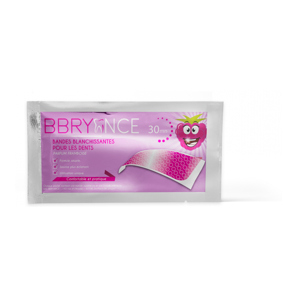Bandes de blanchiment dentaire - Raspberry 14 Pièces
