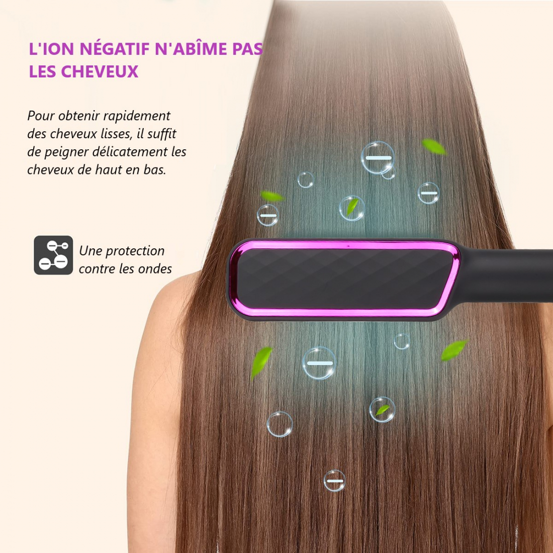 Brosse à lisser les cheveux '2en1'