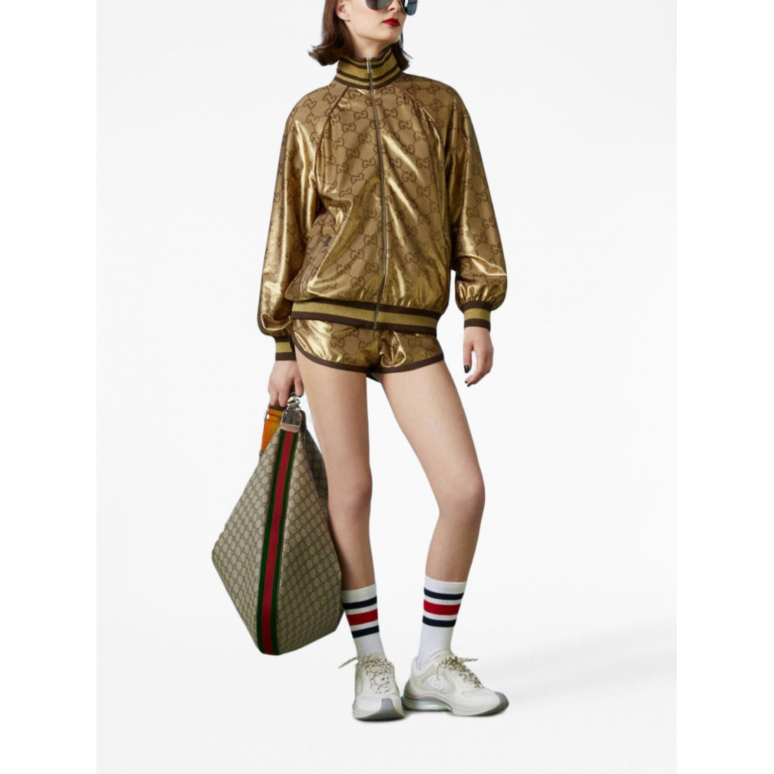Blouson bomber 'Maxi GG Metallic' pour Femmes
