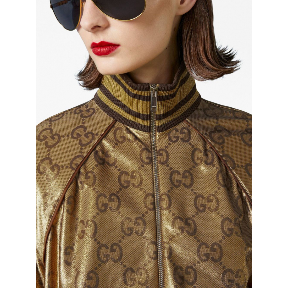 Blouson bomber 'Maxi GG Metallic' pour Femmes