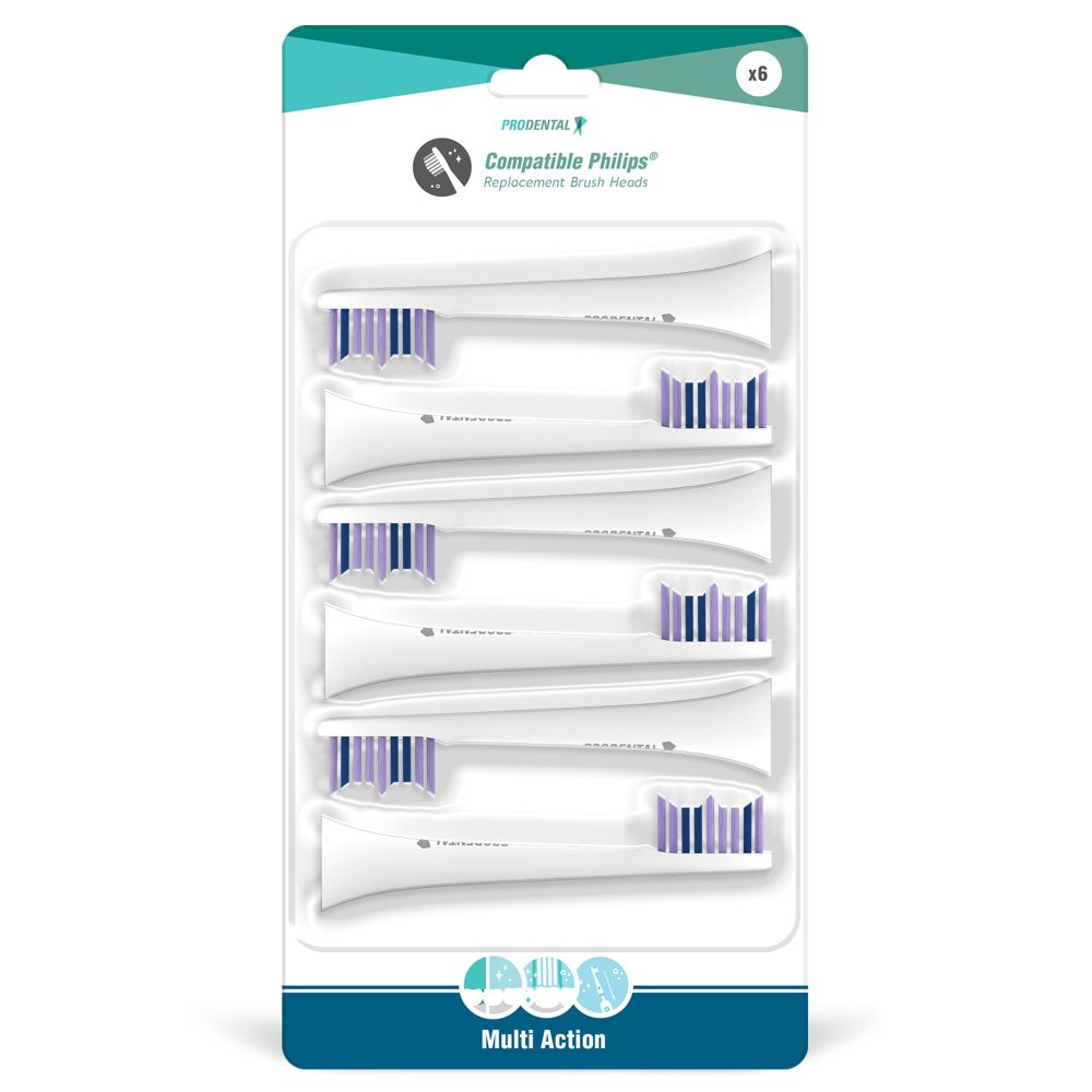 Têtes de brosse 'Philips Compatible - Multi Action Sonic' - 6 Unités
