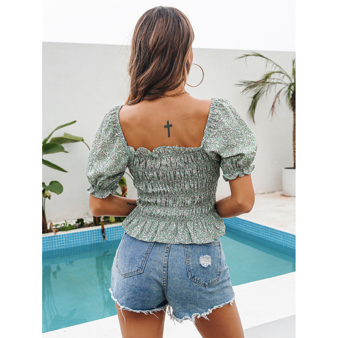 Blouse à manches courtes 'Chiffon' pour Femmes