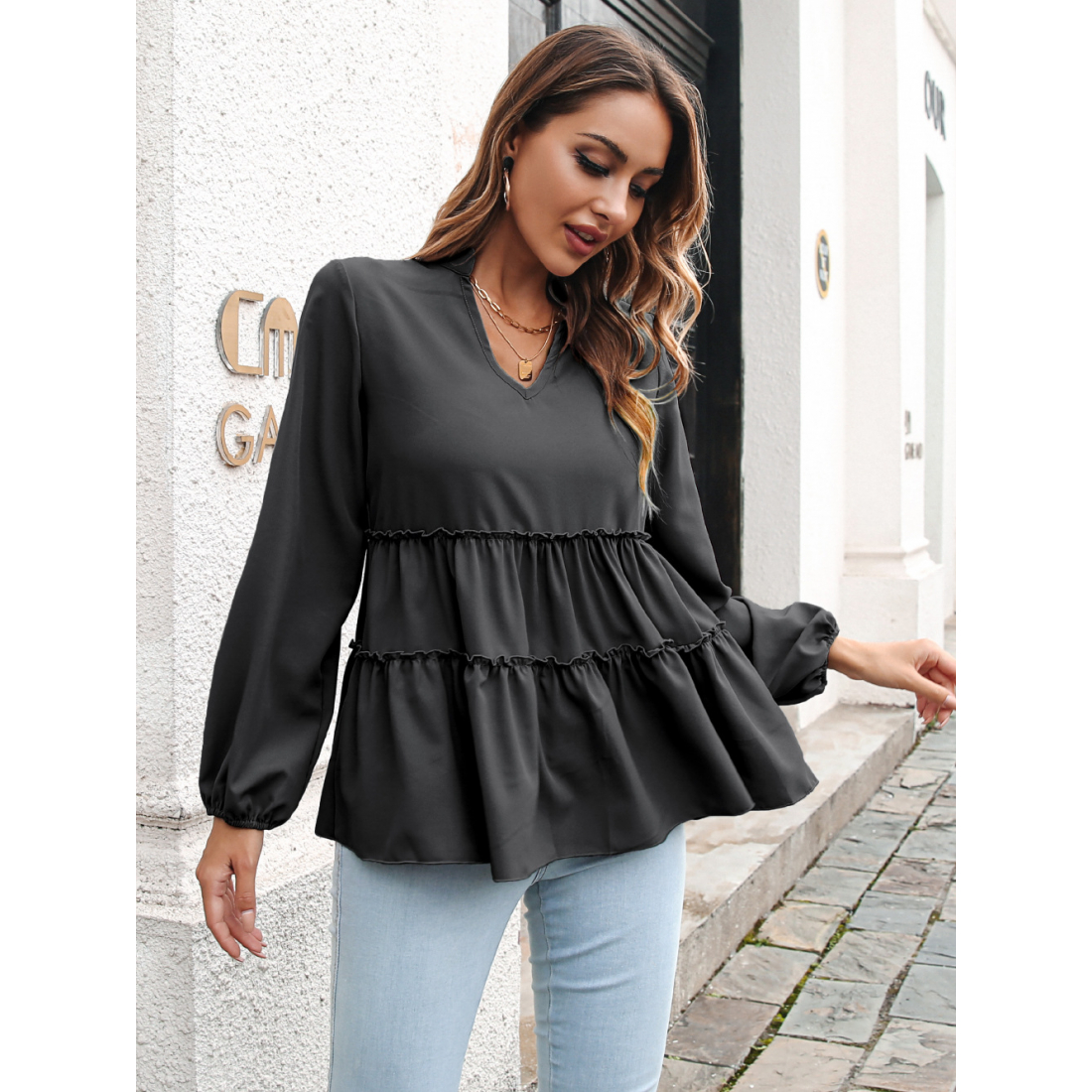 Blouse à manches longues 'Chiffon' pour Femmes