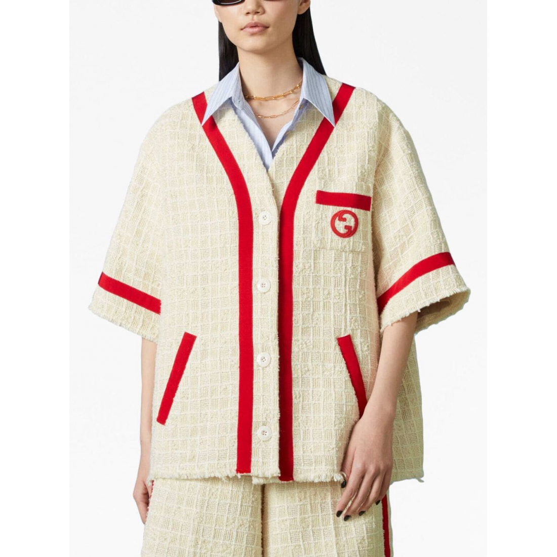 Surchemise 'Interlocking G-Embroidered' pour Femmes