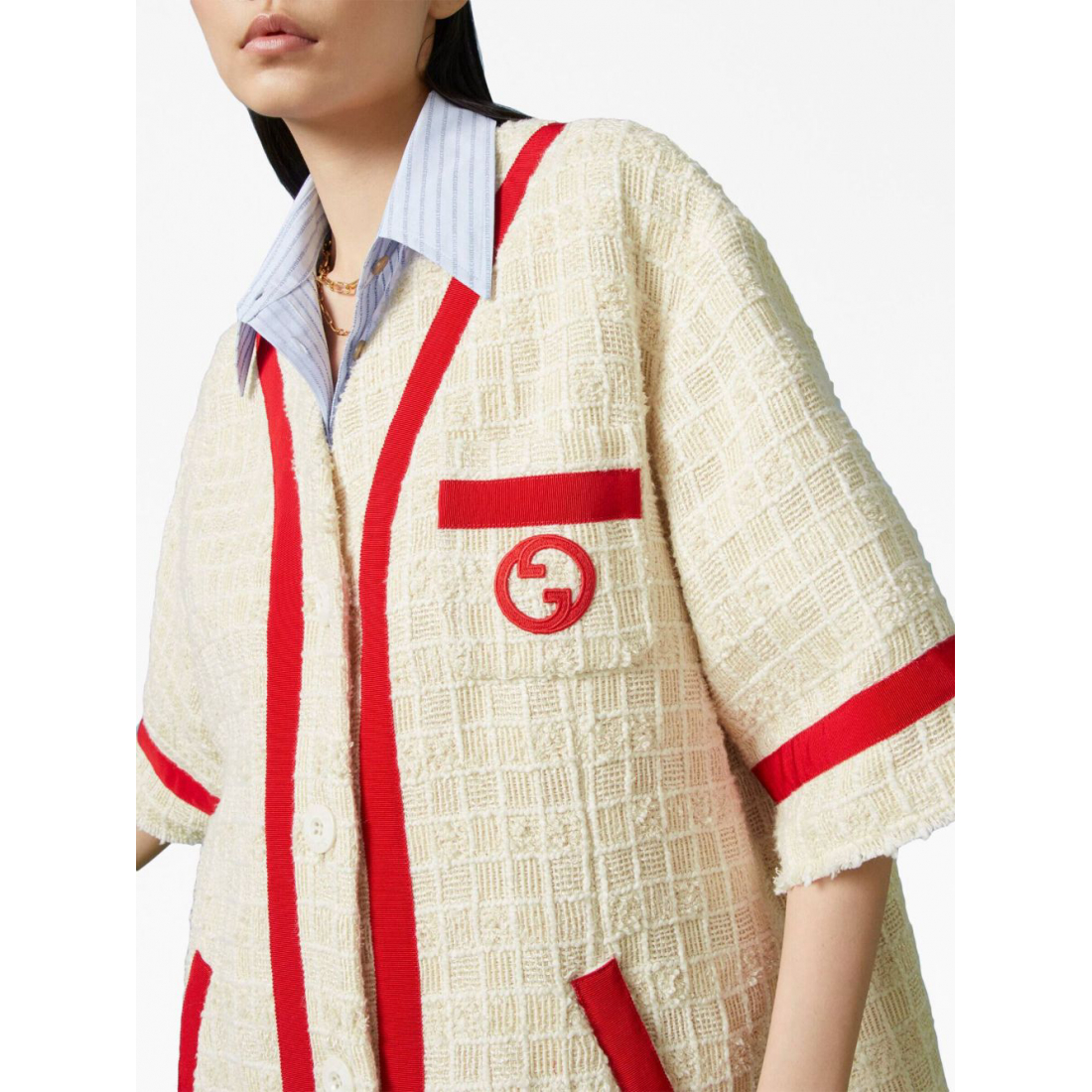 Surchemise 'Interlocking G-Embroidered' pour Femmes