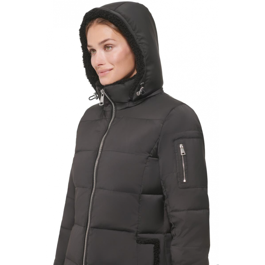 'Faux Shearling Lined Down Puffer Jacket' pour Femmes