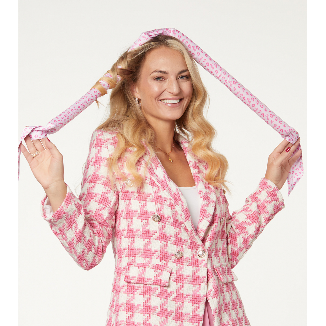 Barbie™ ❤︎ Coolcurl™ Satin Heatless Hair Curling Tool Set | Satin Pink Panther