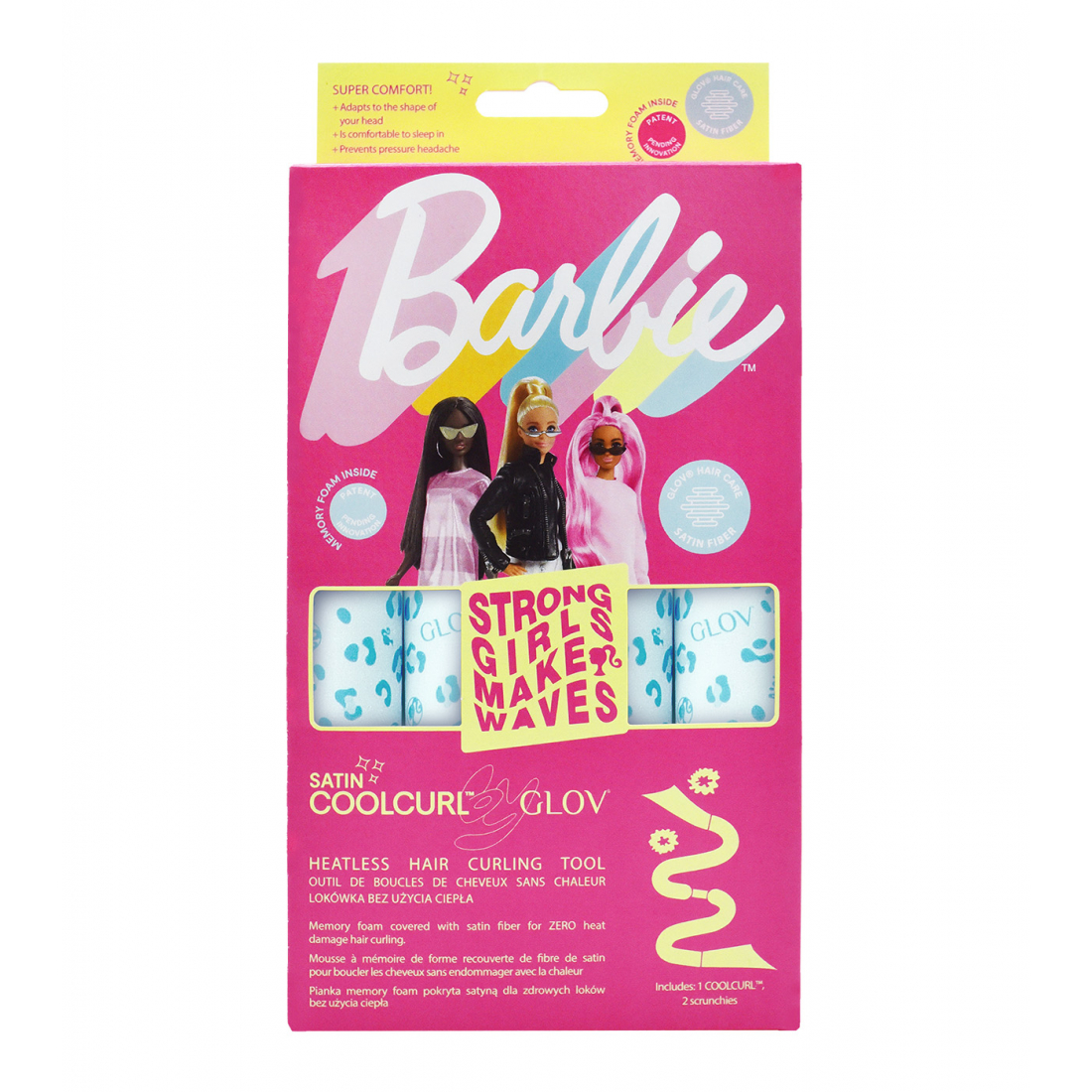 Barbie™ ❤︎ Coolcurl™ Satin Heatless Hair Curling Tool Set | Satin Blue Panther