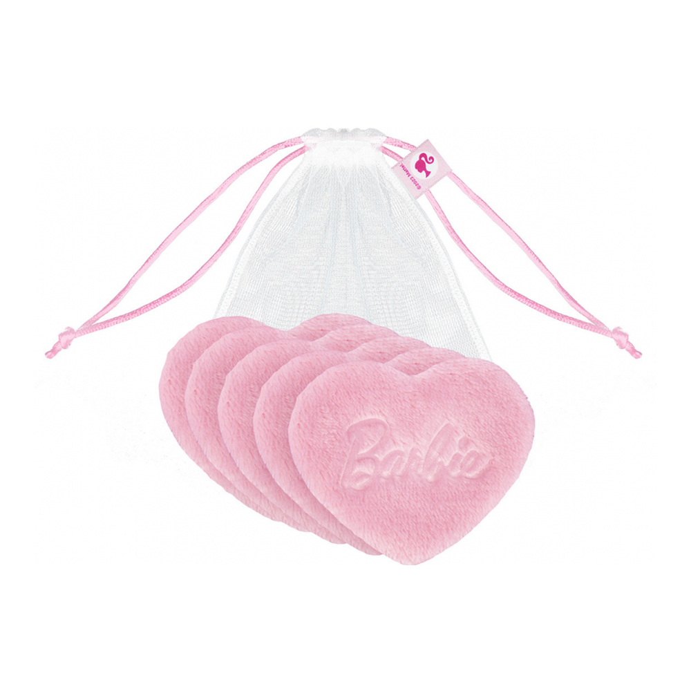 Barbie™ ❤︎ Heart-Shaped Reusable Cosmetic Pads 5-Pack