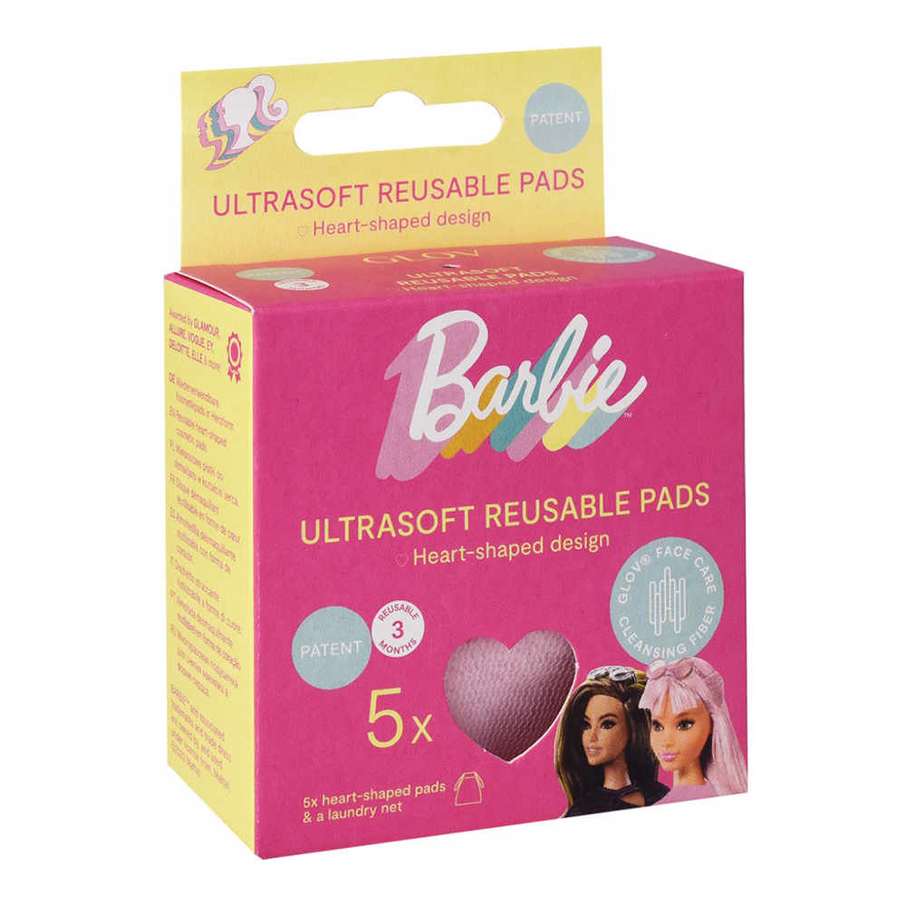 Barbie™ ❤︎ Heart-Shaped Reusable Cosmetic Pads 5-Pack