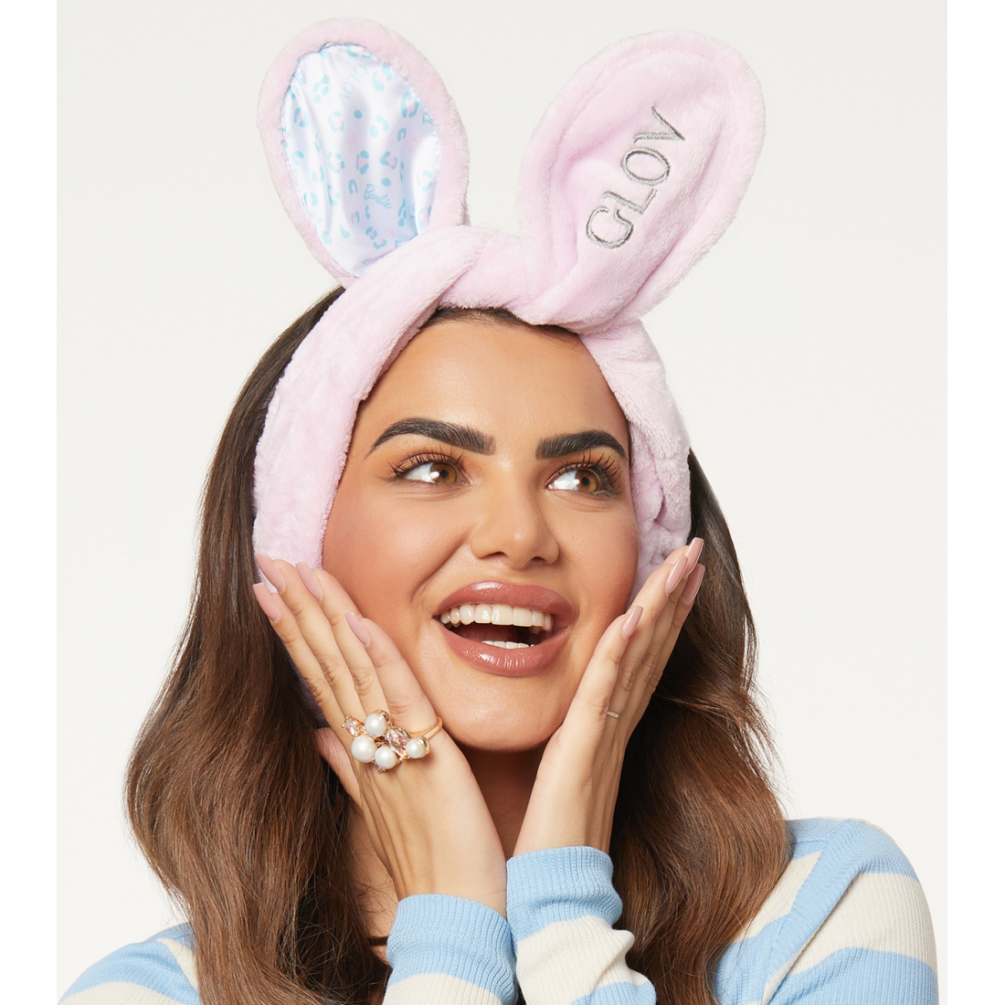 Barbie™ ❤︎ Bunny Ears Hair Protecting Headband And Hair Tie | Blue Panther