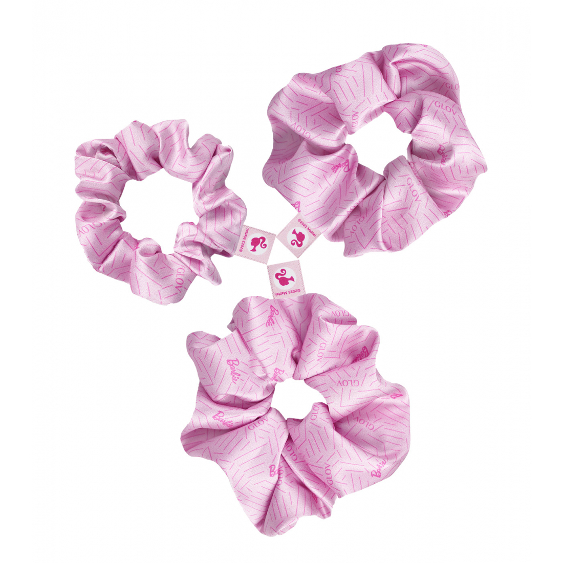 Barbie™ ❤︎ Satin Scrunchies 3-Pack S/M/L | Zigzag