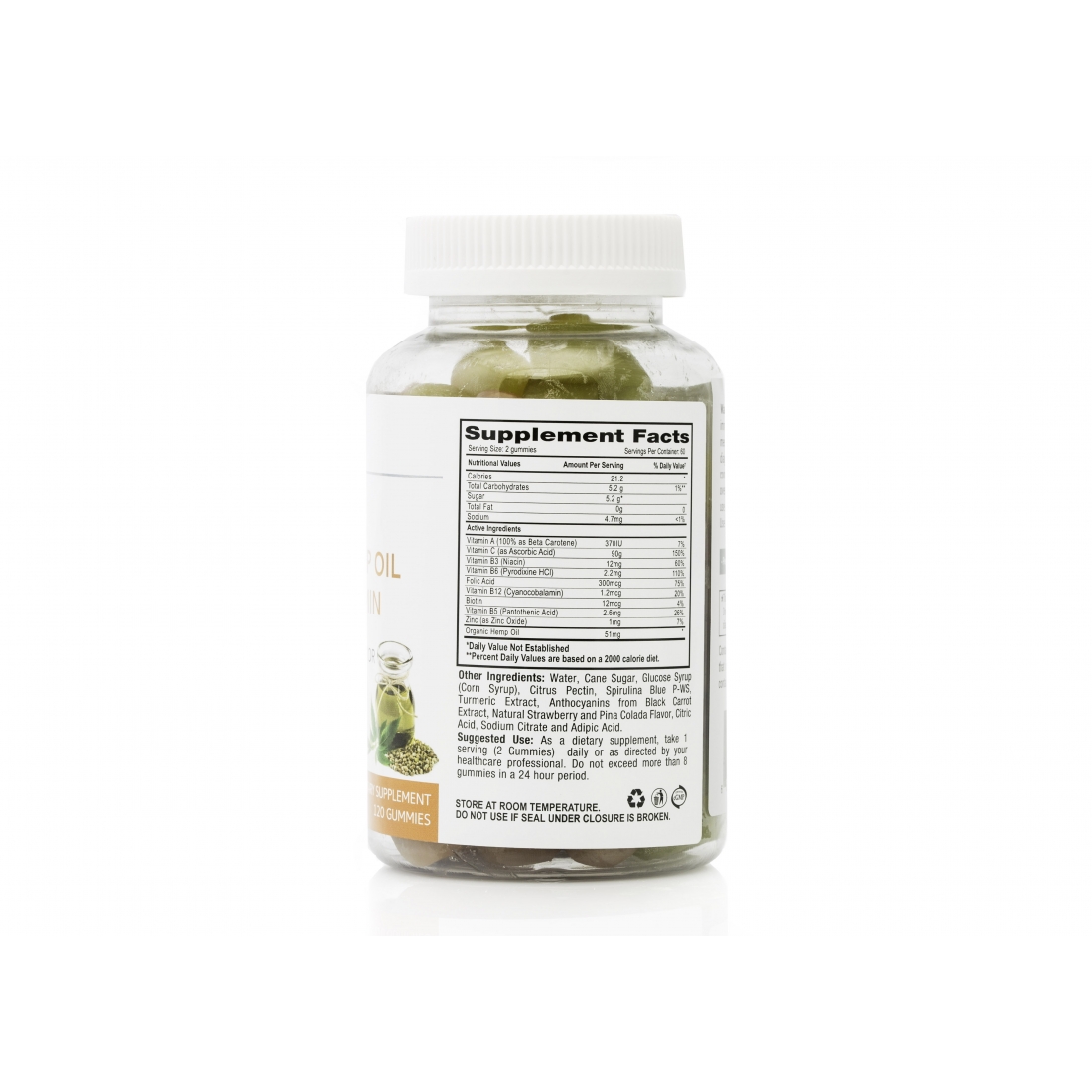 Gommes à mâcher huile de chanvre multivitamines 'Immunity & Youth Protector' - 120 Pièces