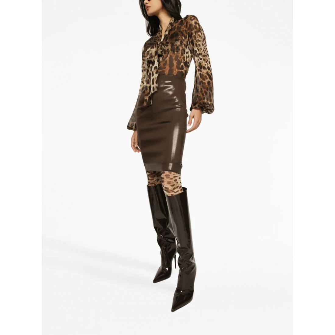 Blouse à manches longues 'Leopard-Print' pour Femmes