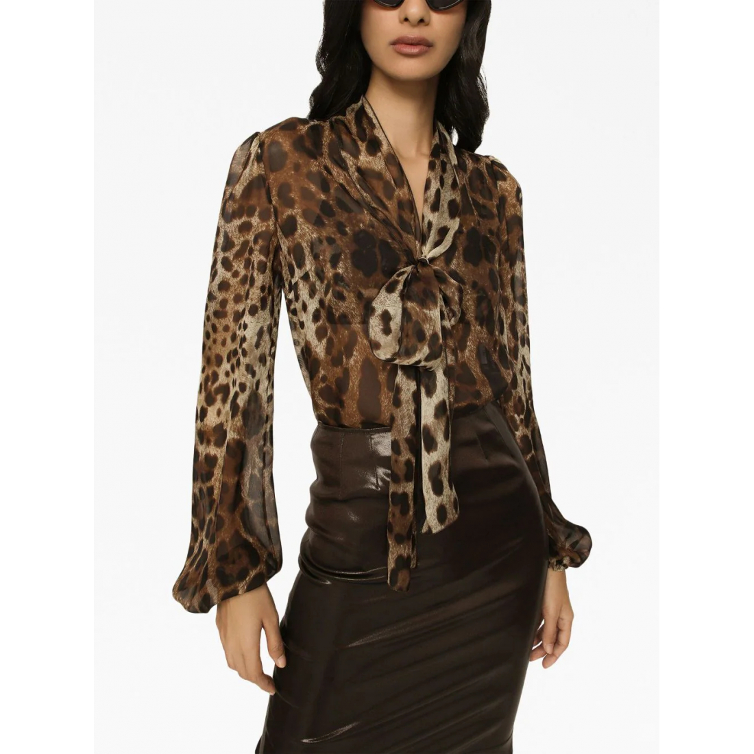 Blouse à manches longues 'Leopard-Print' pour Femmes