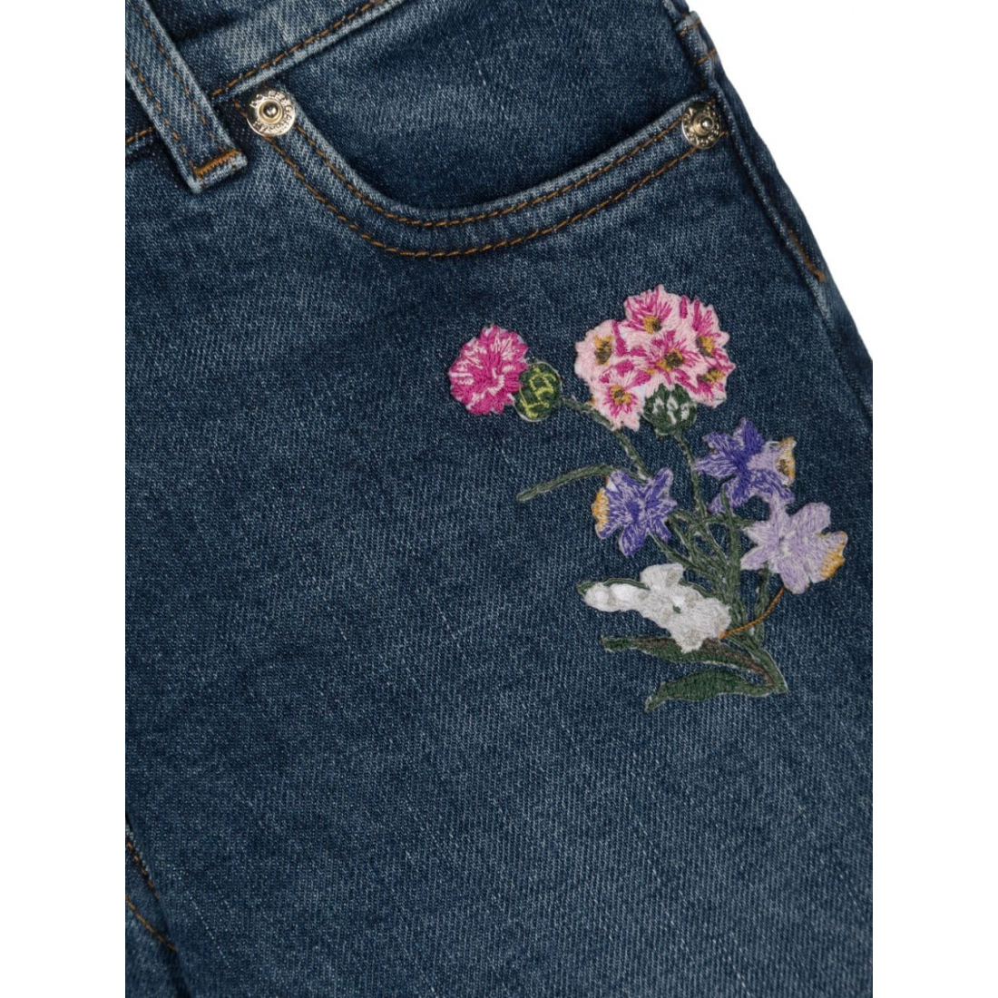 Jeans 'Floral-Embroidered' pour Filles