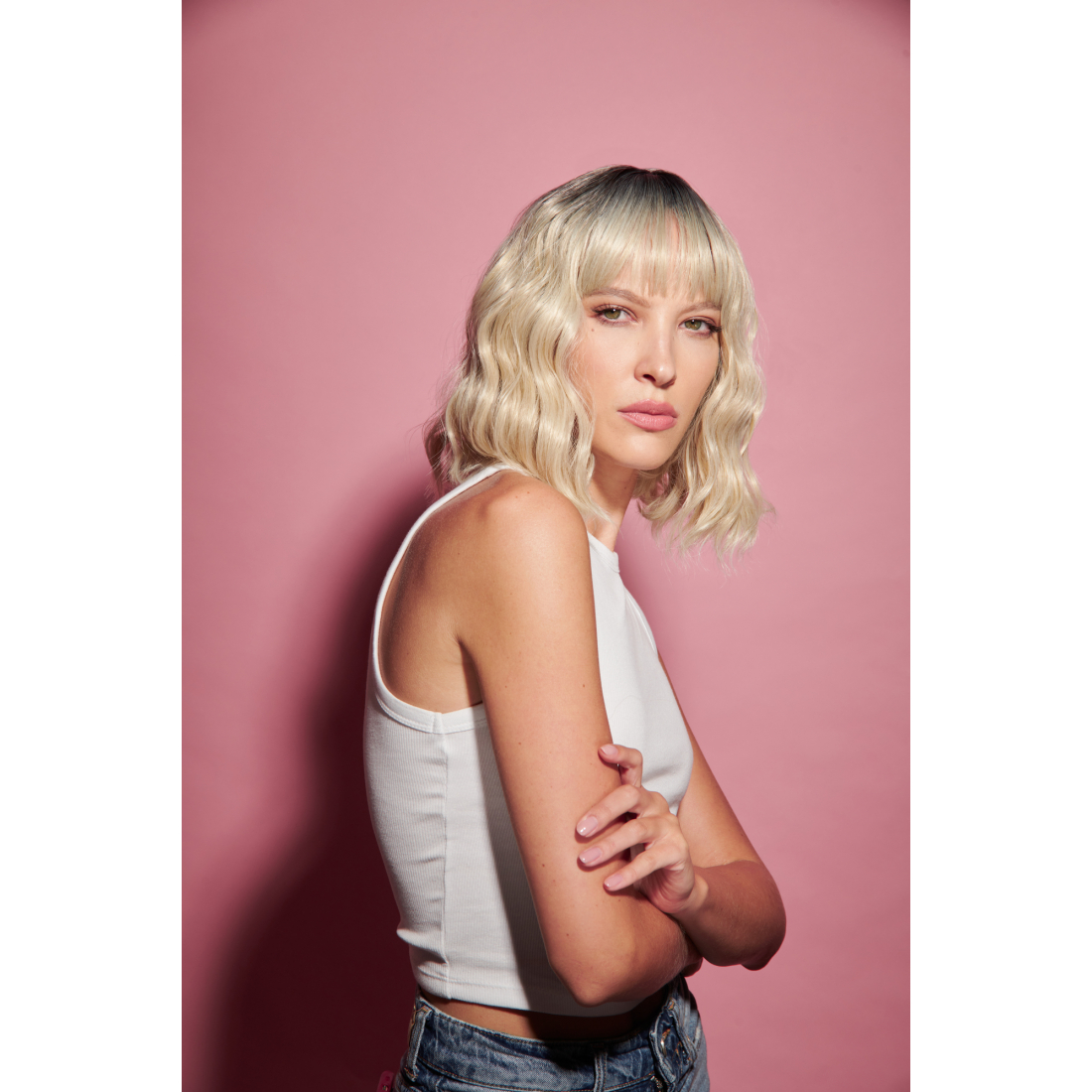 'Short Curly Square' Wig - Light Blond