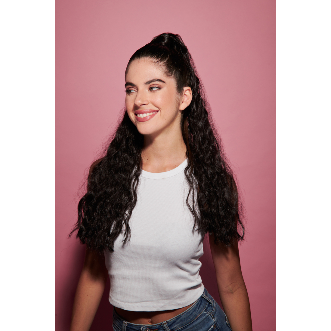 Queue de cheval 'Curly' - Brunette