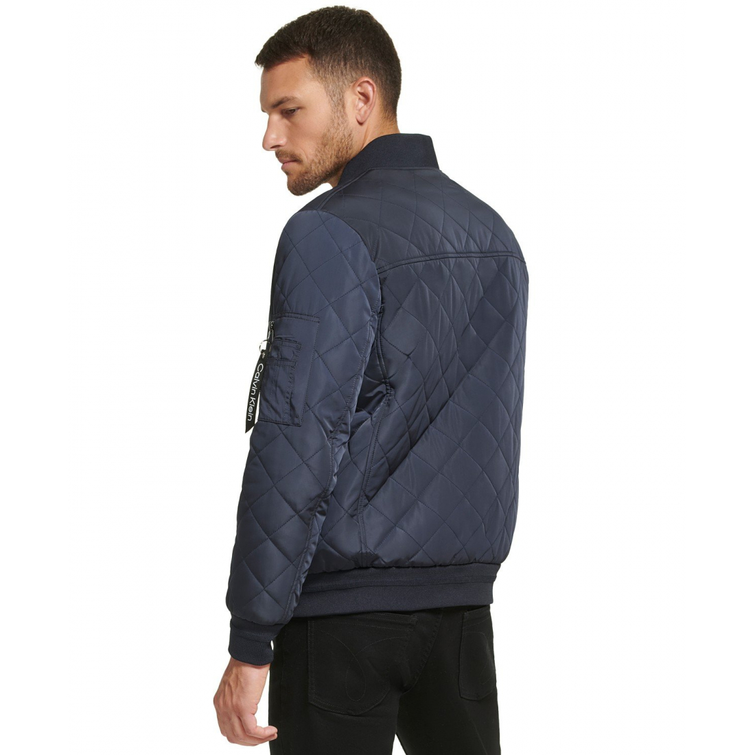Veste matelassée 'Quilted Baseball with Rib-Knit Trim' pour Hommes