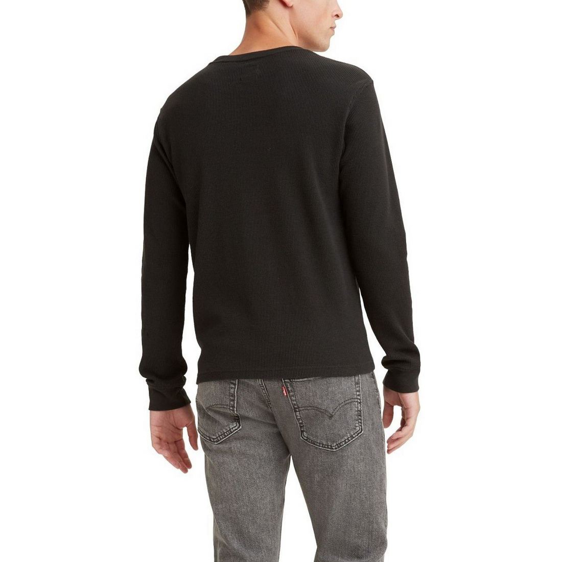 T-Shirt manches longues 'Waffle Knit Thermal' pour Hommes