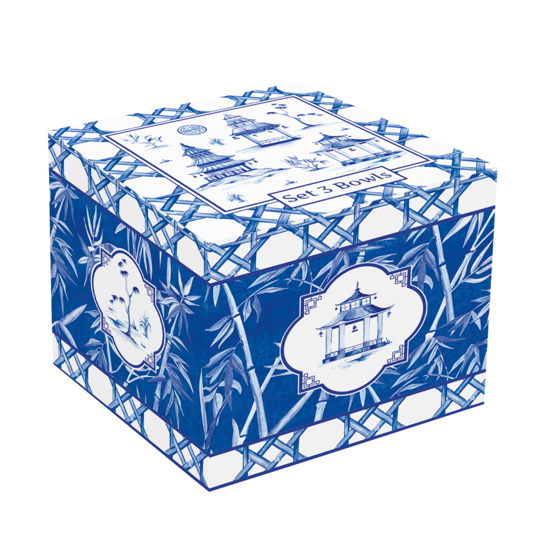 Set Mit 3 Verschiedenen Porzellanschalen, Ø 9,5 cm, In Farbbox Pagoda