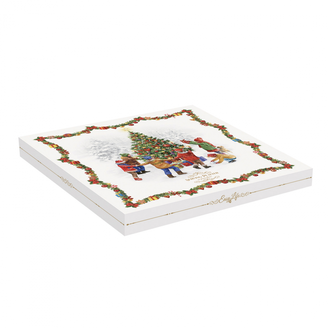 Servierplatte Aus Schweinefleisch, Ø 32 cm, In Farbbox, Weihnachtstanz