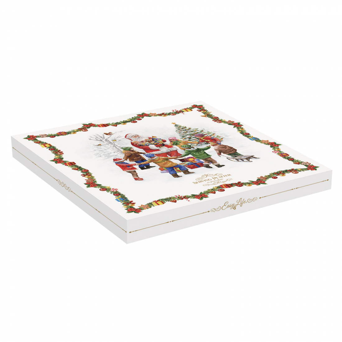 Servierplatte Aus Schweinefleisch, 30 x 29,5 cm, In Farbbox, Weihnachtstanz