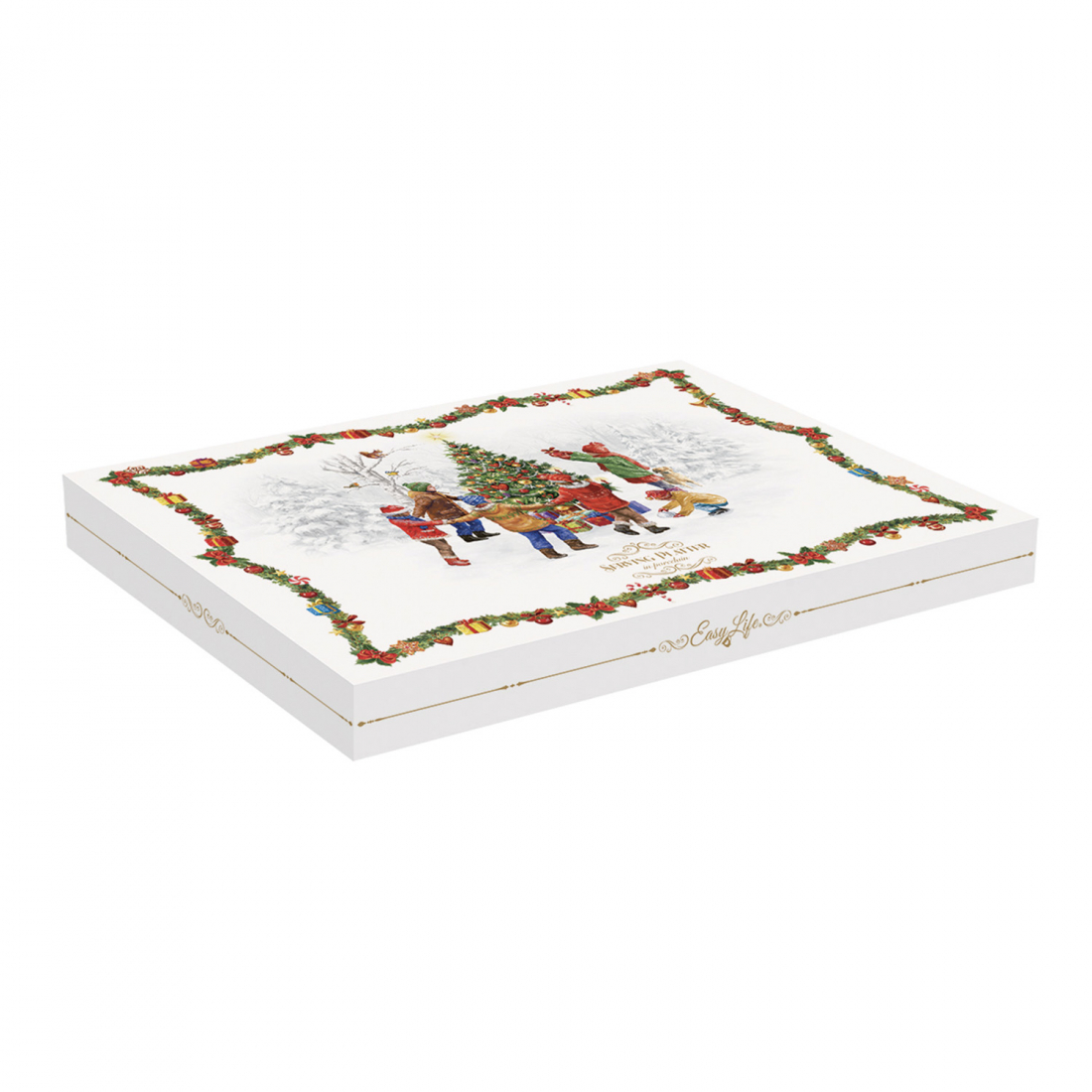 Servierplatte Aus Schweinefleisch, 35 x 23,5 cm, In Farbbox, Weihnachtstanz