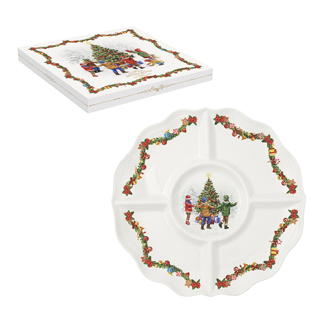 Schweinefleisch-Vorspeisenplatte Ø 30 cm In Farbbox Weihnachts-Reihtanz