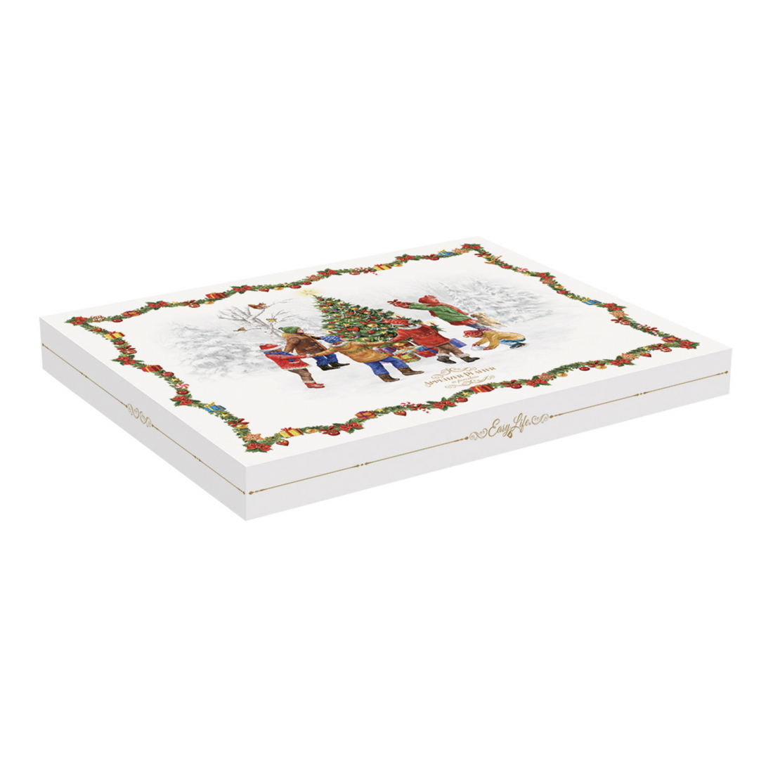 Schweinefleisch-Vorspeisenplatte 42x31 cm In Farbbox Weihnachts-Reihtanz