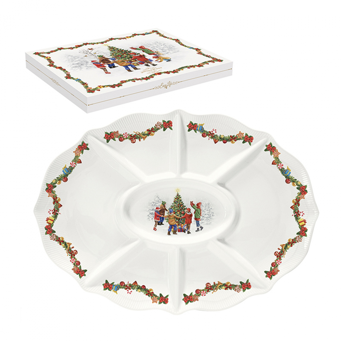 Schweinefleisch-Vorspeisenplatte 42x31 cm In Farbbox Weihnachts-Reihtanz