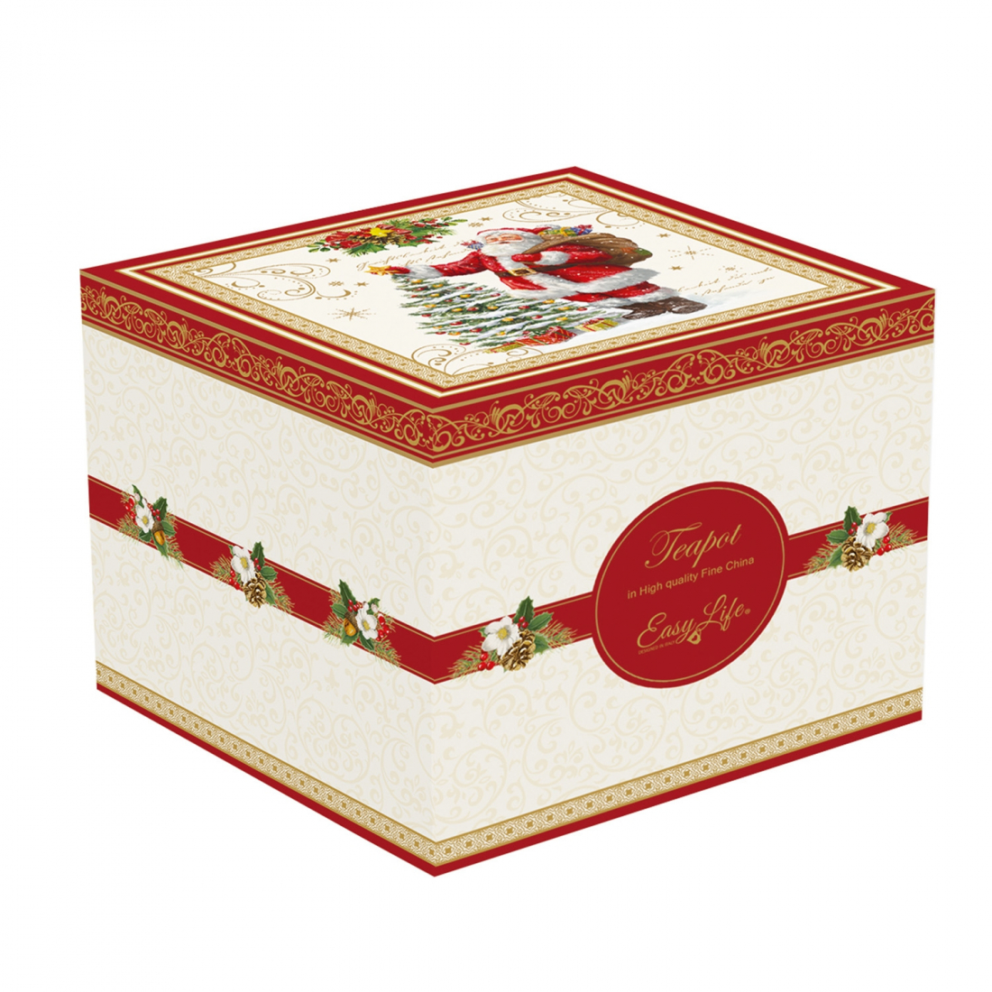 1 lt Porcelain Teapot With Magic Christmas Infuser