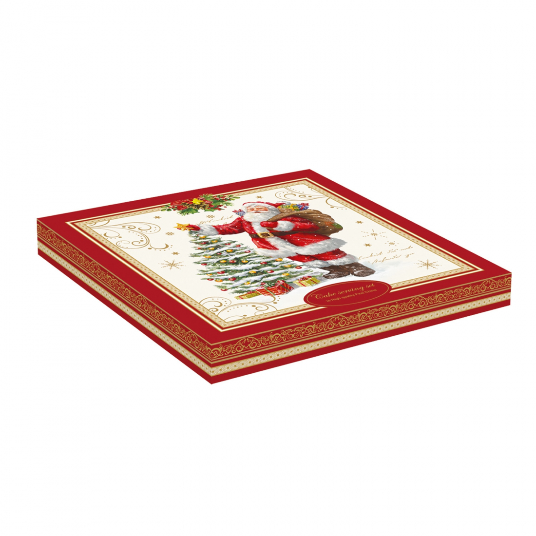 Kuchenplatte Ø 32 cm Mit Servierlöffel Aus Porzellan Im Stil Von Magic Christmas