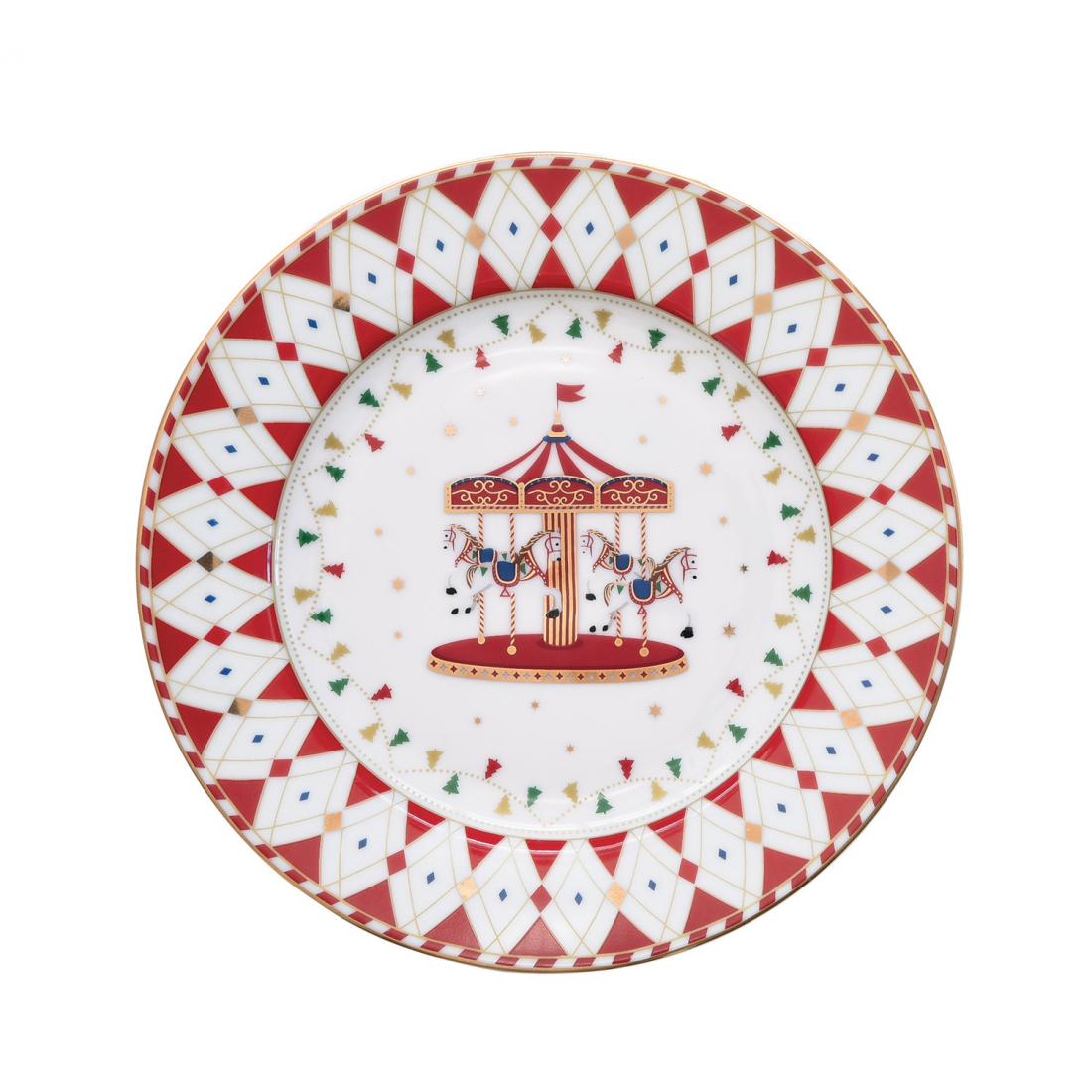 Set Aus 18 Porzellantellern (18 Teile: 6 Vorspeisenteller, 6 Speiseteller, 6 Suppenteller) Weihnachtswunderland