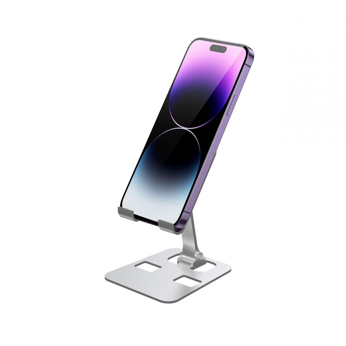 Adjustable Universal High-Quality Aluminum Smartphone and Tablet Stand - Silver