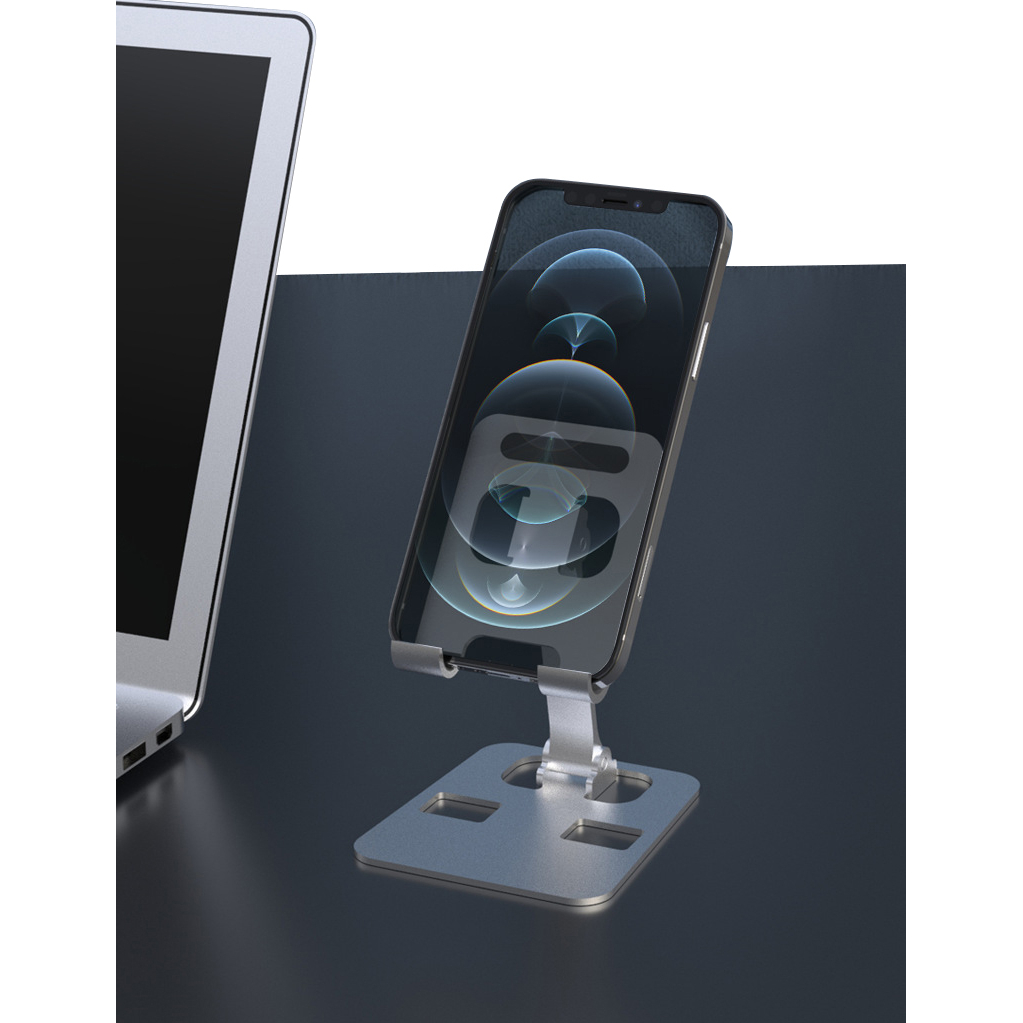 Adjustable Universal High-Quality Aluminum Smartphone and Tablet Stand - Silver